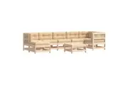 vidaXL Outdoor Lounge Set 8 Piece Sofa and Table with Cushions Solid Wood