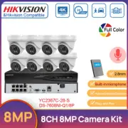 Hikvision 8Channel 8POE NVR 4K 8MP Full Color POE IP Home Security Camera System