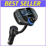 Upgraded Bluetooth FM Transmitter with 1.7'' Display & Dual USB Fast Charging
