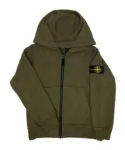 Stone Island Junior Hooded Zip Sweater 8Y,6Y,4Y,14Y,2Y,12Y,10Y Army green