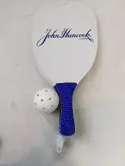 NEW Set of 2 John Hancock Pickleball Paddles with Ball 15" Blue Handles 624