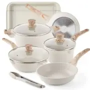 10 Pieces Nonstick Cookware Sets Kitchen Induction Pots and Pans with Baking Pan