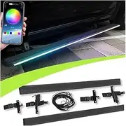 MOMOAU Plug-N-Play Electric Running Boards with LED Lights Compatible with 2016-2024 Toyota Corolla Cross | Automatic Retractable Power Steps, 600LB Capacity, Anti-Slip Surface, Vehicle-Specific Fit