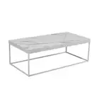Design Square Rectangular Coffee Table W/ Marble Effect - White