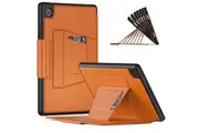 WASSUP Samsung Galaxy Tab A8 10.5 inch Case Smart Magnetic Auto Sleep Cover with Card Holder & Multi-Angle Bracket-Brown