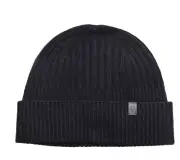 AllSaints - Ribbed Wool Blend Beanie - Designer - Black/Grey - Brand New w/ Tags