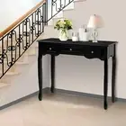 Hall Console Table Hallway Premium Side Dressing Entry Wooden French Drawer BLK