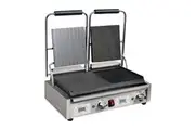 Apuro Double Contact Grill Flat / Ribbed Plates with Timer - Commercial Sandwich Presses (FC386-A) - FC386-A
