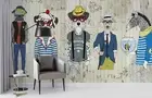 3D Fashion Animal Wallpaper Wall Mural Removable Self-adhesive 1876