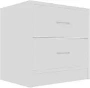 vidaXL Bedside Cabinet Bedroom Living Room Nightstand Telephone Stand Couch Table Home Organiser Storage Furniture White Engineered Wood
