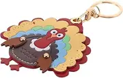 Parliky Cartoon Turkey Shaped Key Fob Sleeve Fake Leather Access Card Protector Cover Cute Decorative Key Pouch for Backpack Purse
