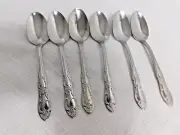 E7 - Oneida Silver Co. Oneidacraft Venus Stainless Teaspoons Lot of 6