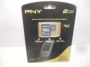 PNY 2GB MicroSD Flash Card P-SDU2GB-EF/BG New Sealed Mobile Storage