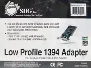 SIIG LP-N21011-S8 3 Port Low Profile 1394 FireWire Adapter Card SEALED FAST SHIP