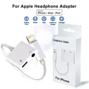 iPhone Jack to 3.5mm Splitter 2in1 Adapter to AUX Headphone & Charger