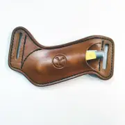 Custom Handmade Horizontal Knife Leather Sheath Free Initials Stamp Right Hand
