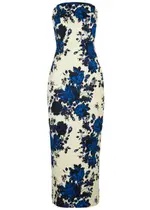 Emilia Wickstead Yulie Floral-print Faille Midi Dress - White - 14 (UK14 / L) 14 (UK14 / L)