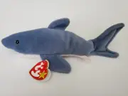 TY Beanie Babies 1996 Crunch The Shark toy with Tag
