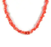 Semi-Precious Gemstone Orange Coral Chips 14.75" Luxury Handmade Women's Neck...