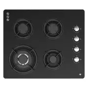 Tisira 60cm 4 Burner Black Glass Gas Cooktop (TGWF61G)