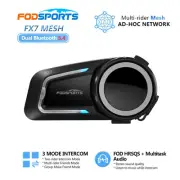 FX7 Motorcycle Intercom Bluetooth Helmet Headset 10Way Intercom MESH Multi Audio