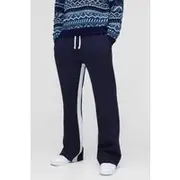 Mens Navy Relaxed Man Colour Block Joggers