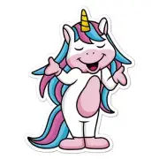 Cartoon Unicorn, Vinyl Decal Sticker, Indoor Outdoor, 3 Sizes, #7842