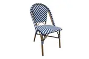 Bolero Parisian Style Rattan Side Chair Blue (Pack of 2) - Cafe Chairs (CH110) - CH110
