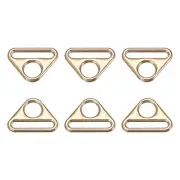 0.79" Adjuster Triangle with Bar Swivel Clip D Dee Ring Buckle, 6Pcs Gold
