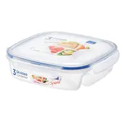 Lock & Lock 750ml Airtight Classic Special 3-Section Lunch Container - Clear