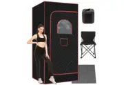 Portable Steam Sauna for Home: Full Body Sauna Box with 3L Steamer, Folding Chai