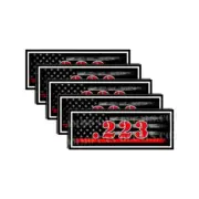 .223 Ammo Can Decal Gun Ammunition Box Sticker Red Line American Flag 5 Pack