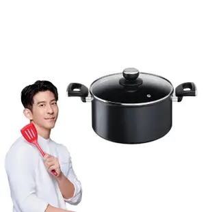 【Tefal 特福】法國製極上御藏系列24CM不沾鍋雙耳湯鍋-加蓋(電磁爐適用)