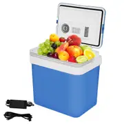 ADVWIN 24L Mini Fridge Portable Car Fridge, AC/DC Powered Electric Cooler and Warmer, Blue