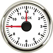 ISTOVO 0-12 Hours Meters 2 Inch 52mm Clock Gauges with Red Backlight Instrument Show Clock Meters for Car Boat Yacht RV 9-32V A