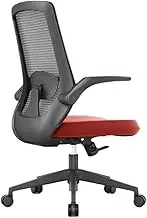 Office Chair Comfortable Mesh High Back Home Study Swivel Seat Adjustable Armrests Chairs and Ergonomic Design(Orange)