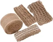 jojofuny 4 Rolls Rustic Burlap Ribbon Set of Mesh Ribbon for Crafting Present Wrapping Home Decoration Versatile Decorative Strap for Floral Arrangements and DIY Projects