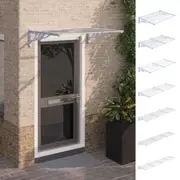 Door Canopy Window Awning Rain Cover Sun Shield Grey and Transparent vidaXL
