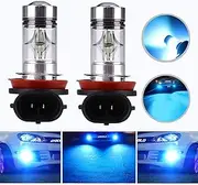 HOCOLO H8 H9 H11 H16 100W LED Fog Light Lamp Bulbs Fog Driving Lights 8000K Ice Blue High Power LED Bulbs Car Vehicle Lighting Accessories (Set of 2) (H8/H11/H9-100W, Light Blue)