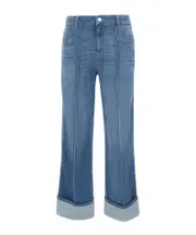 piped-trim jeans 33,27,29,32 Blue