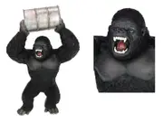 56cm Standing Gorilla Statue Holding Oil Drum Ð Industrial Jungle Decor Sculpture