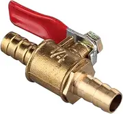 Brass Hose Connector 6mm 8mm 10mm12mm Hose Barb Red Handle Valve Inline Brass Water Oil Air Gas Fuel Line Shutoff Ball Valve Pipe Fittings(6mm Barb)