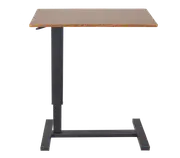 Fin Gas-Lift Adjustable Overbed Table With Wheels Laptop Reading Workstation C Table