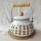 Enamel Teapot Water Kettle 2.5L Vintage Decorative Teapot Large Capacity