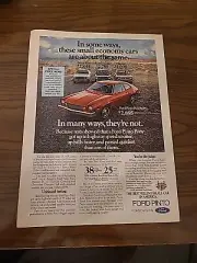 1976 Ford Pinto Pony Print Ad 8x11 Vintage Great To Frame