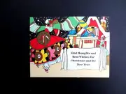 Vintage Unused Deco Xmas Greeting Card 2 Gorgeous Ladies Arriving at the Gala
