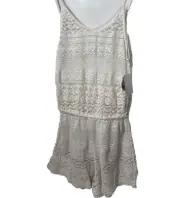 Empyre Romper Womens Medium White Crochet Sheer Beach Cover-Up Beachy Pool