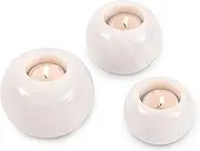 Radicaln Marble Tealight Candle Holders White Handmade Set of 3 Candle Holder for Mini Candles - Wedding Decor Table Centerpiece Votive Candle Holders
