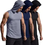 [TSLA] Men's (Pack of 3) Sleeveless Running Tank Top, Performance Athletic Muscle Shirts, Dry Fit Workout Gym Tank Tops