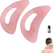 Glowflow Body Gua Sha, Large Body Gua Sha Tool,Gua Sha Massage Tool with Handle, Contouring Tool for Face, Back, Legs to Eliminate Cellulite, Lift & Firm Skin (Pink(2pcs))